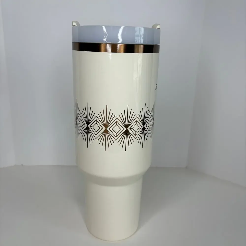 Stanley Deco Cream Gloss 40 oz Tumbler No Straw - Picture 7 of 8